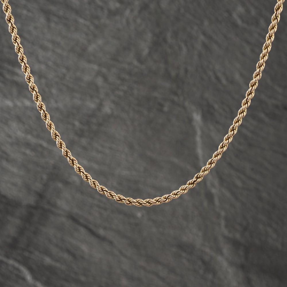 Second Hand 9ct Yellow Gold 18 Inch Rope Chain 41021517 - thbaker.co.uk