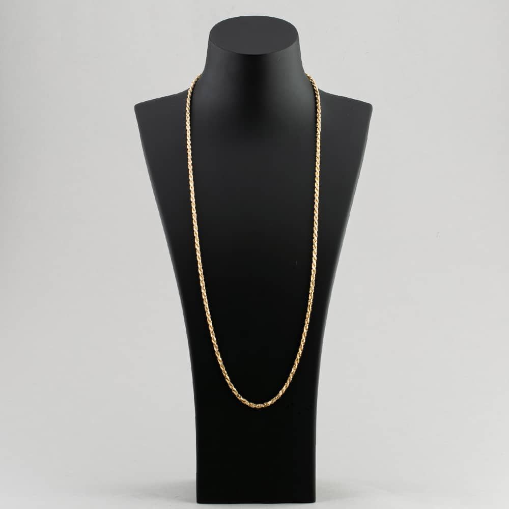 Second Hand 9ct Gold Diamond Cut 30 Inch Rope Chain - thbaker.co.uk