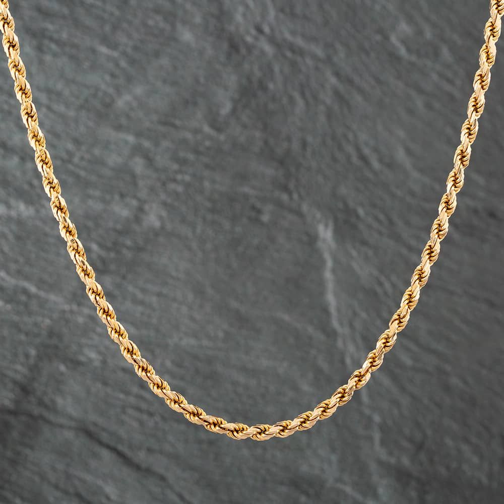 18 Inch Rope Second Hand 9ct Yellow Gold Solid 18 Inch Rope Chain 41041045 - thbaker ...
