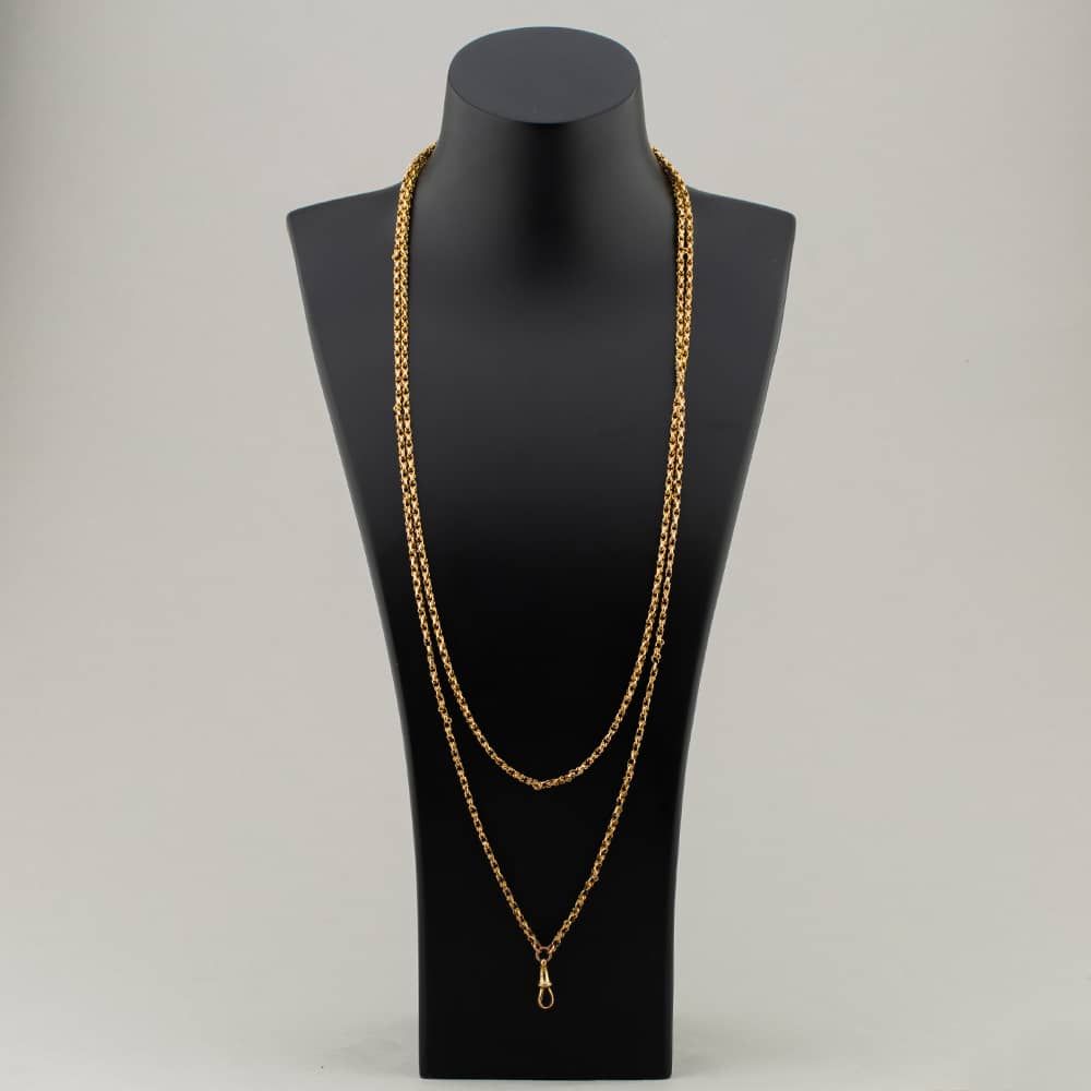 Second Hand Vintage Rose Gold Guard 62 Inch Belcher Chain 41041088 ...