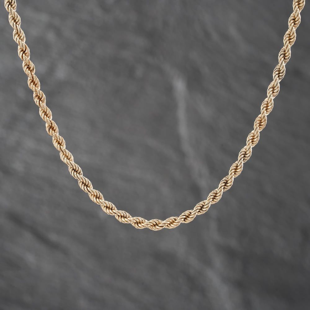 Second Hand 9ct Yellow Gold 18 Inch Rope Chain 41041385 - thbaker.co.uk
