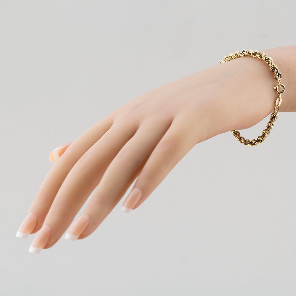 Second Hand 9ct Yellow Gold 7 Inch Rope Chain Bracelet 41061093 ...