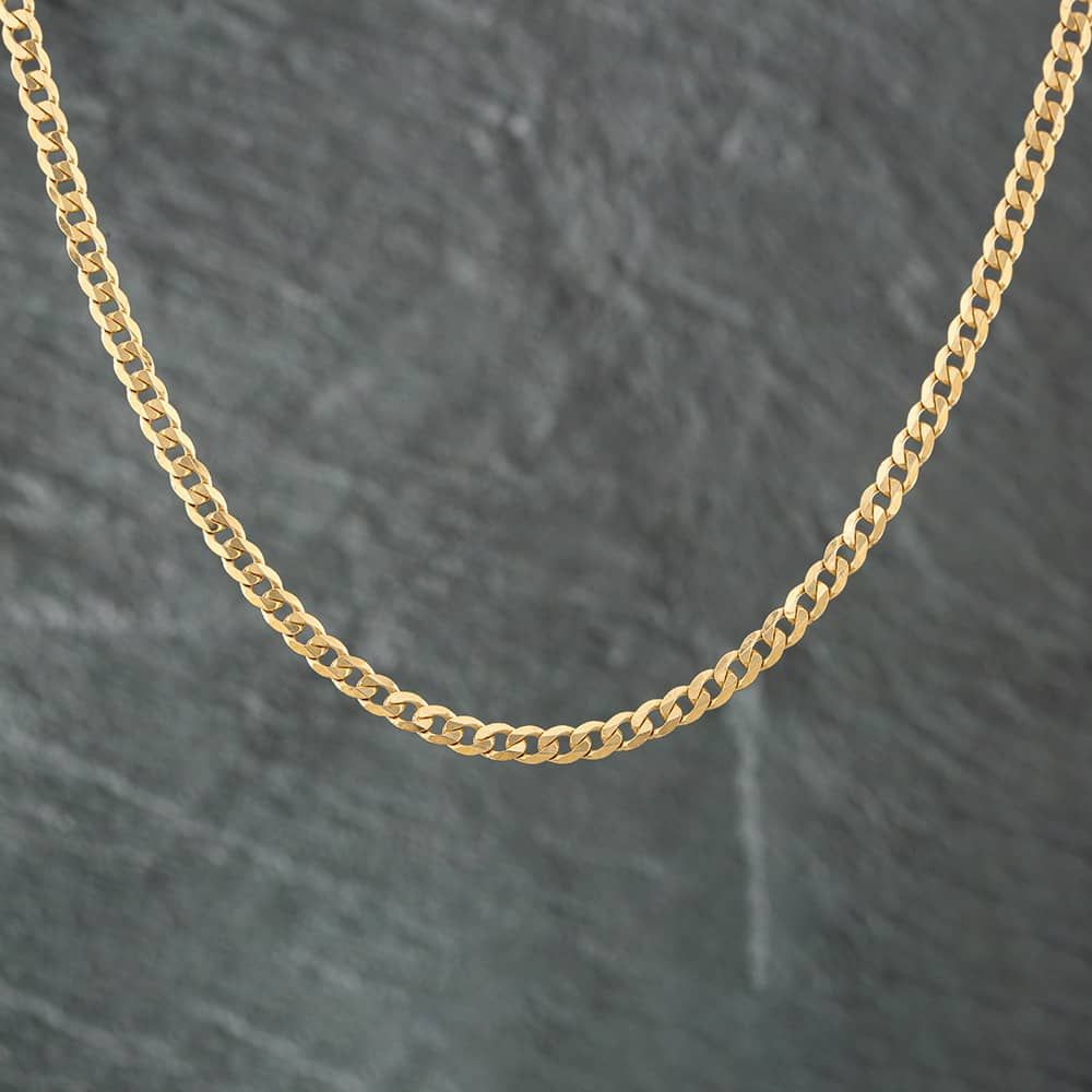 Second Hand 9ct Yellow Gold Flat 16 Inch Curb Chain 41161199 - thbaker ...