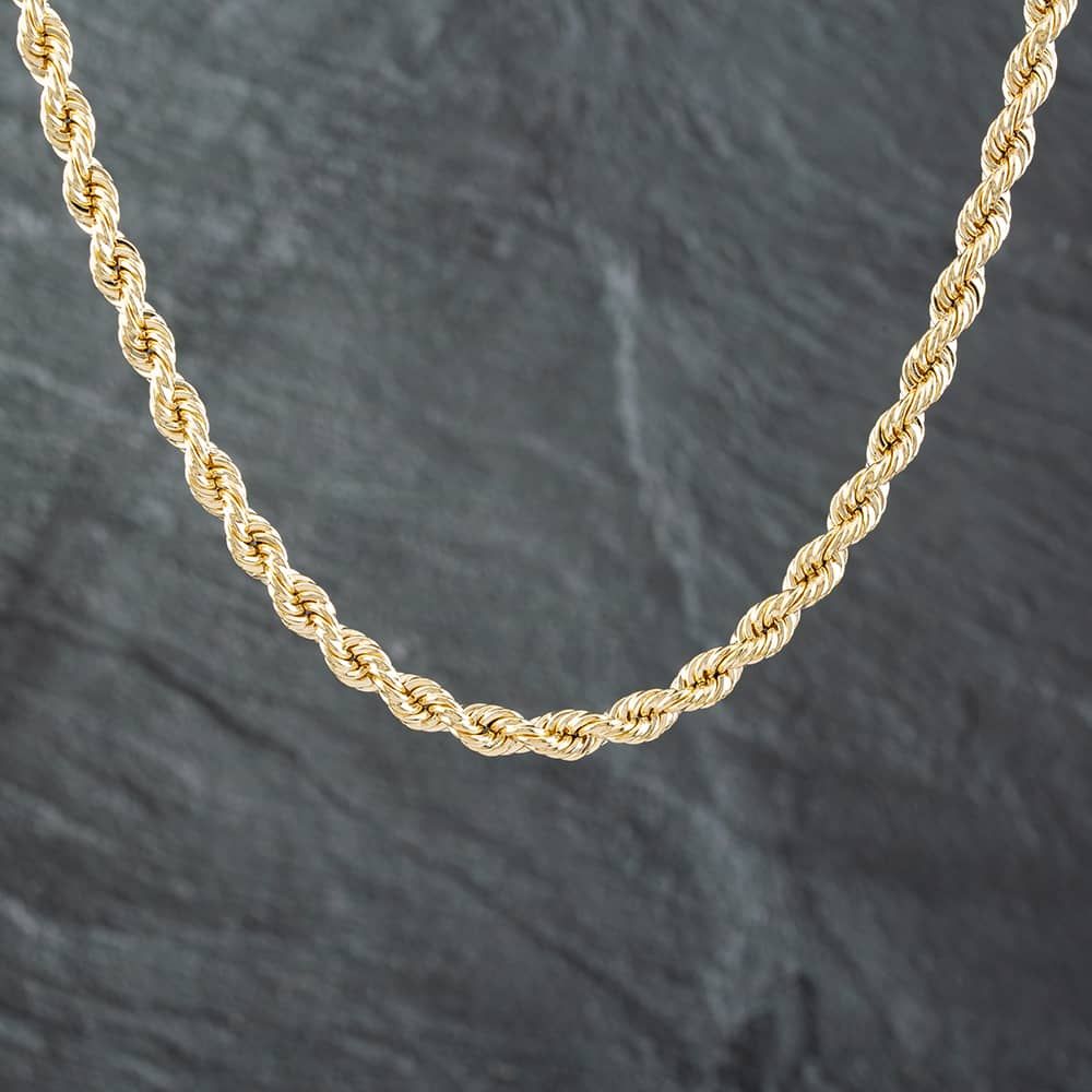 Second Hand 9ct Yellow Gold 20 Inch Rope Chain 41161246 - thbaker.co.uk