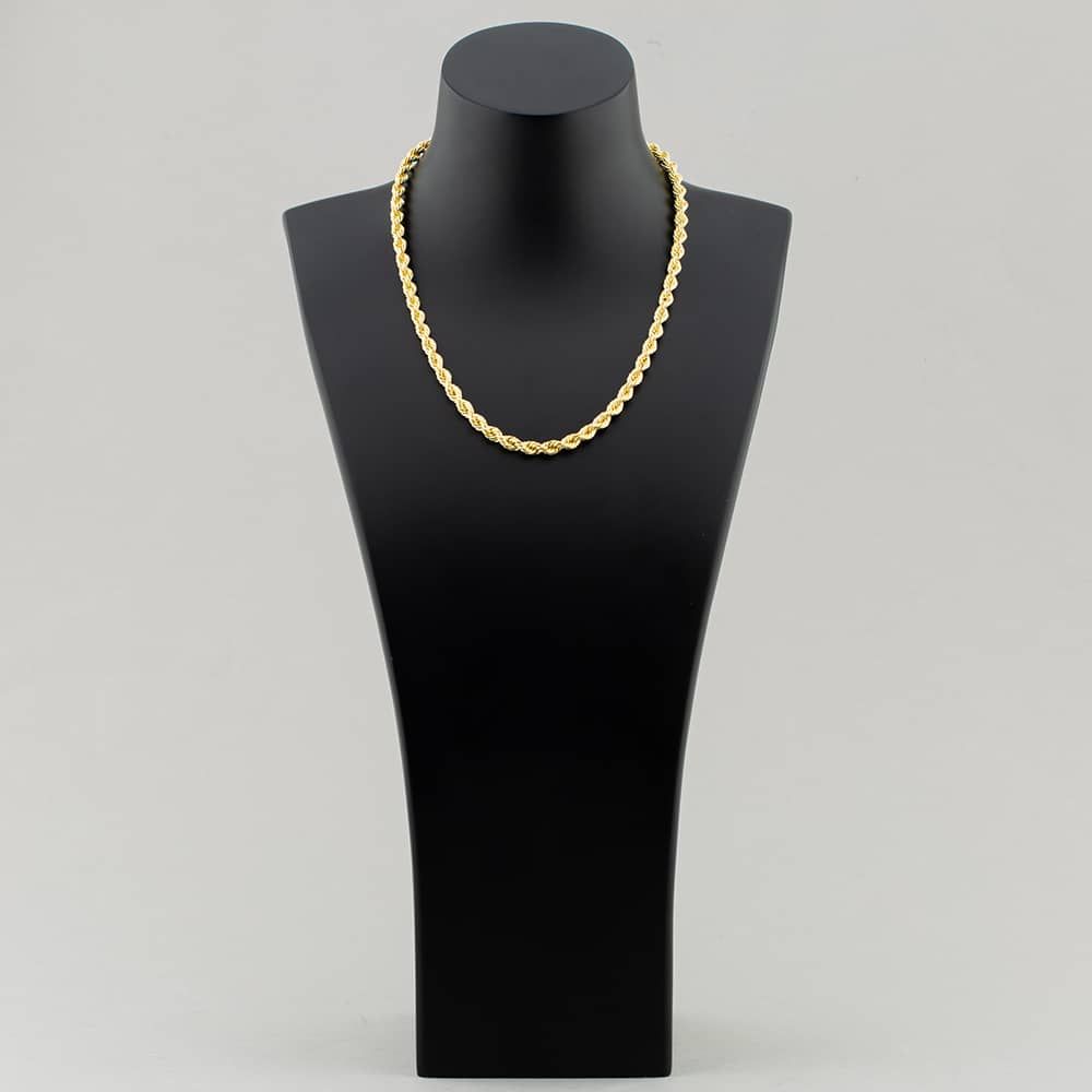 Second Hand 9ct Yellow Gold 18 Inch Rope Chain 41161254 - thbaker.co.uk