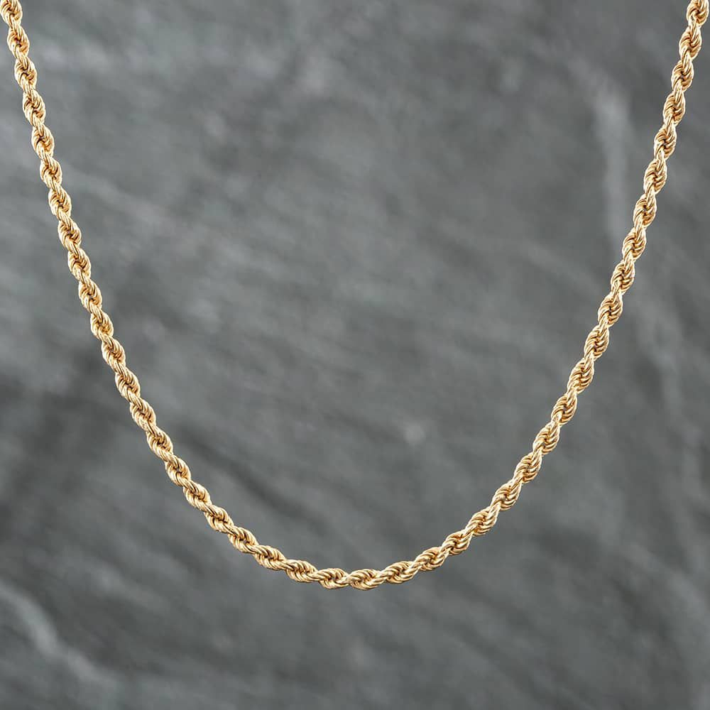 Second Hand 9ct Yellow Gold Solid 18 Inch Rope Chain 41161392 - thbaker ...
