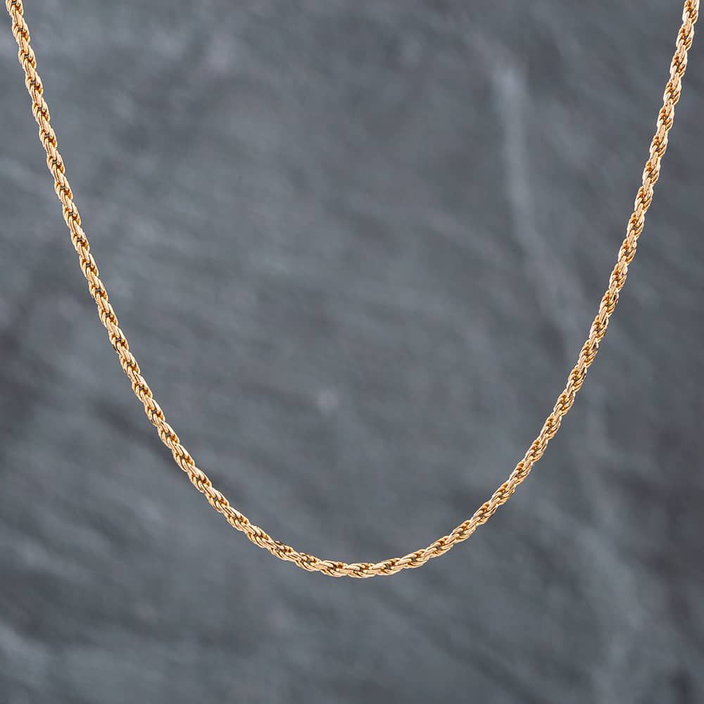 Second Hand 9ct Yellow Gold 18 Inch Rope Chain 41161508 - thbaker.co.uk