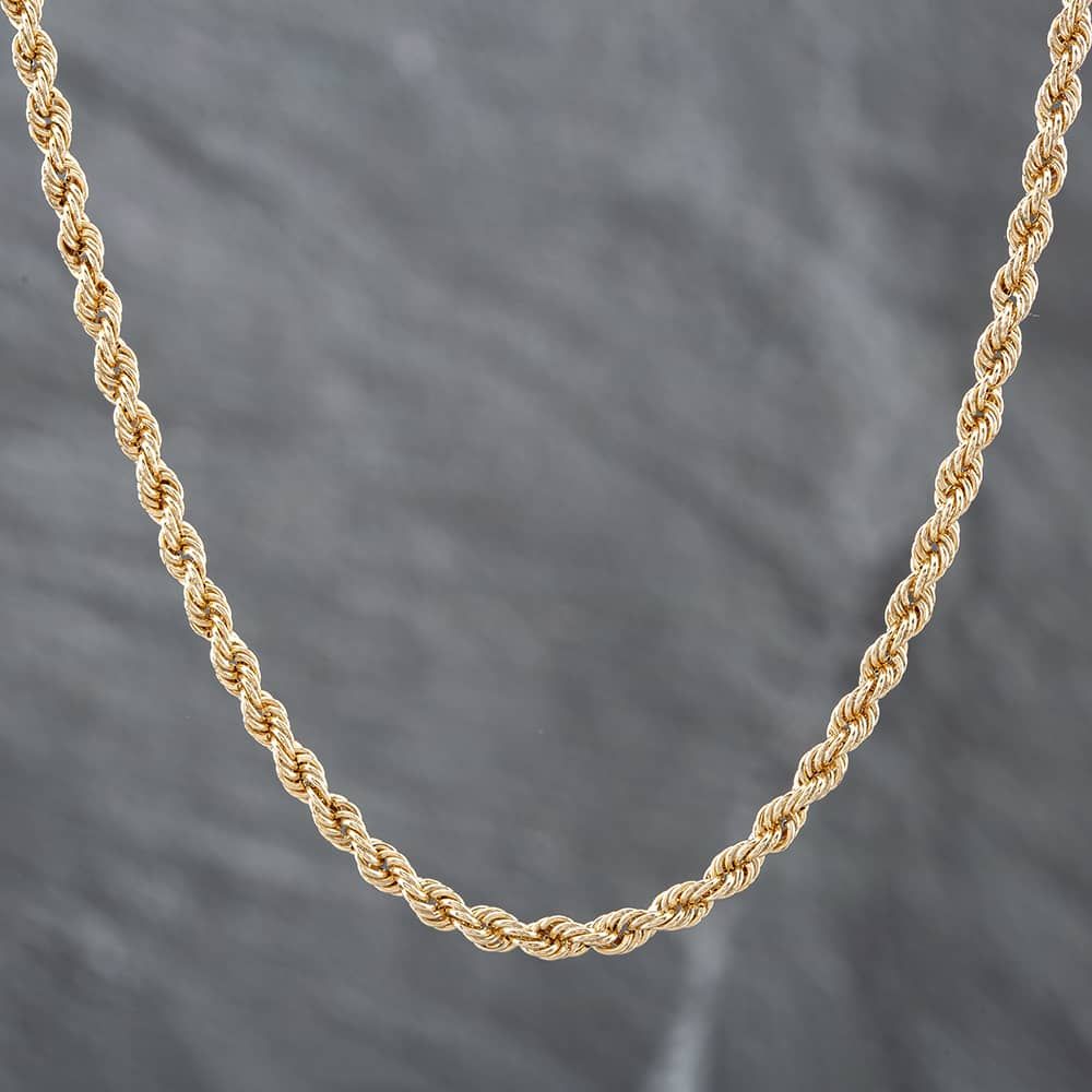 Second Hand 9ct Yellow Gold 26 Inch Rope Chain 41161525 - thbaker.co.uk