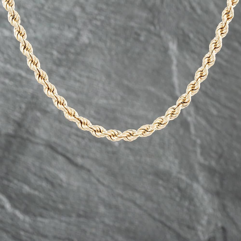 Second Hand 9ct Yellow Gold 18 Inch Rope Chain 41161614 - thbaker.co.uk
