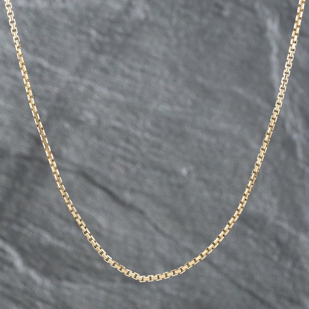 Second Hand 9ct Yellow Gold 22 Inch Box Chain 41161705 - thbaker.co.uk