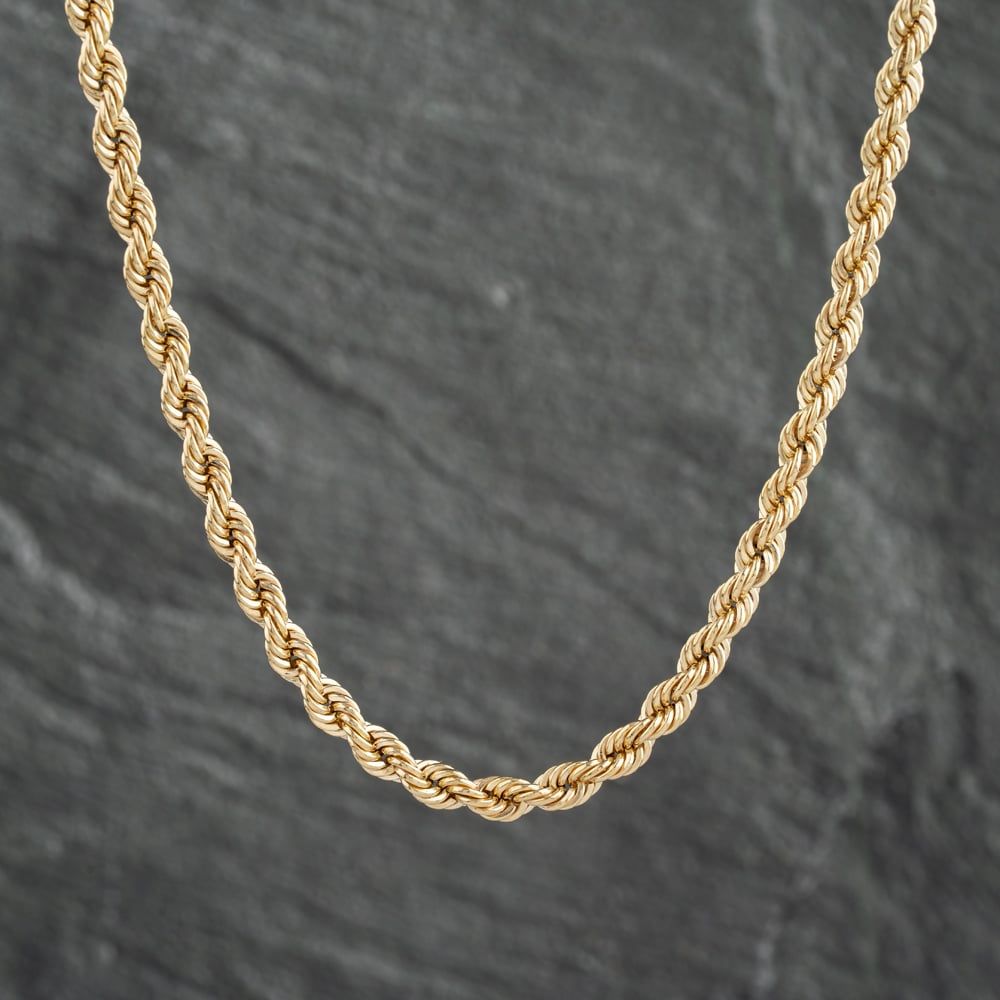 Second Hand 9ct Yellow Gold 20 Inch Rope Chain 41161937 - thbaker.co.uk
