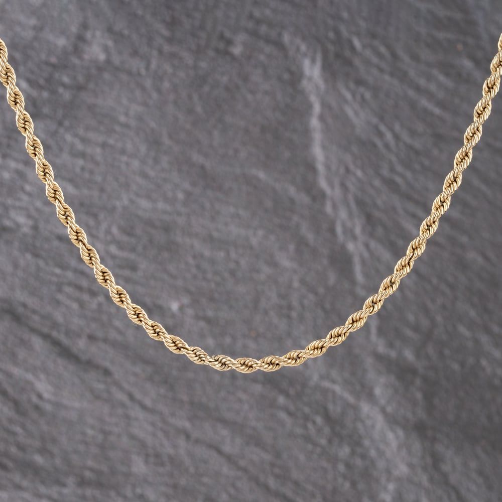 Second Hand 9ct Yellow Gold 20 Inch Rope Chain 41162222 - thbaker.co.uk