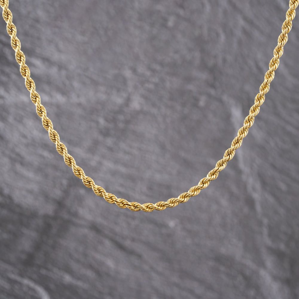 Second Hand 9ct Yellow Gold 20 Inch Rope Chain 41162272 - thbaker.co.uk