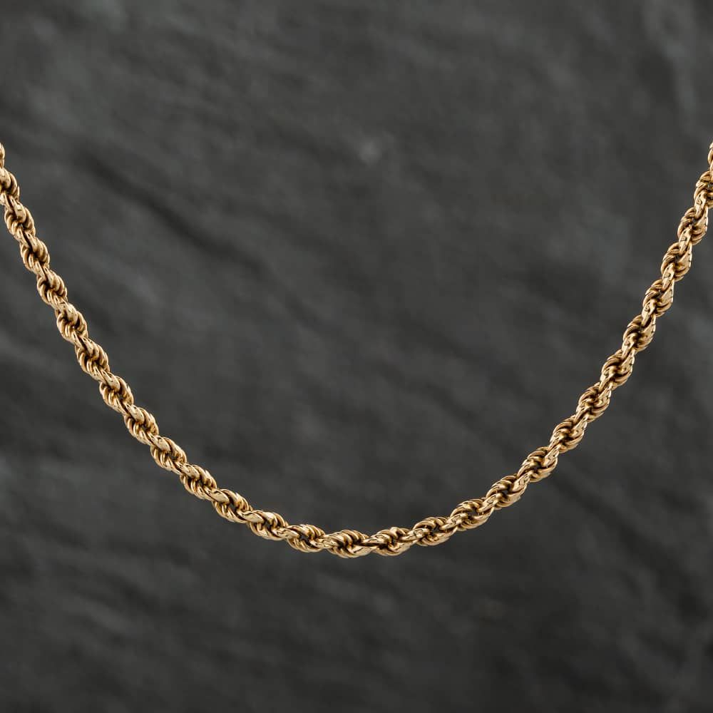 Second Hand 9ct Yellow Gold 26 Inch Rope Necklace - thbaker.co.uk