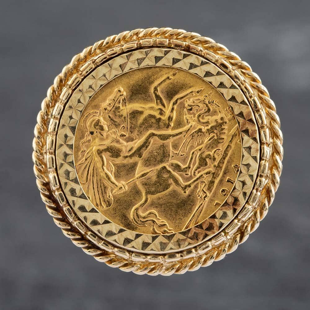 Second Hand 9ct Yellow Gold 1914 Half Sovereign Coin Ring 41201064 ...