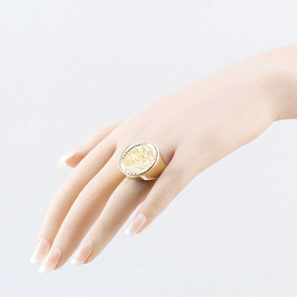 Second Hand 9ct Yellow Gold 1913 George V Full Sovereign Coin Ring ...