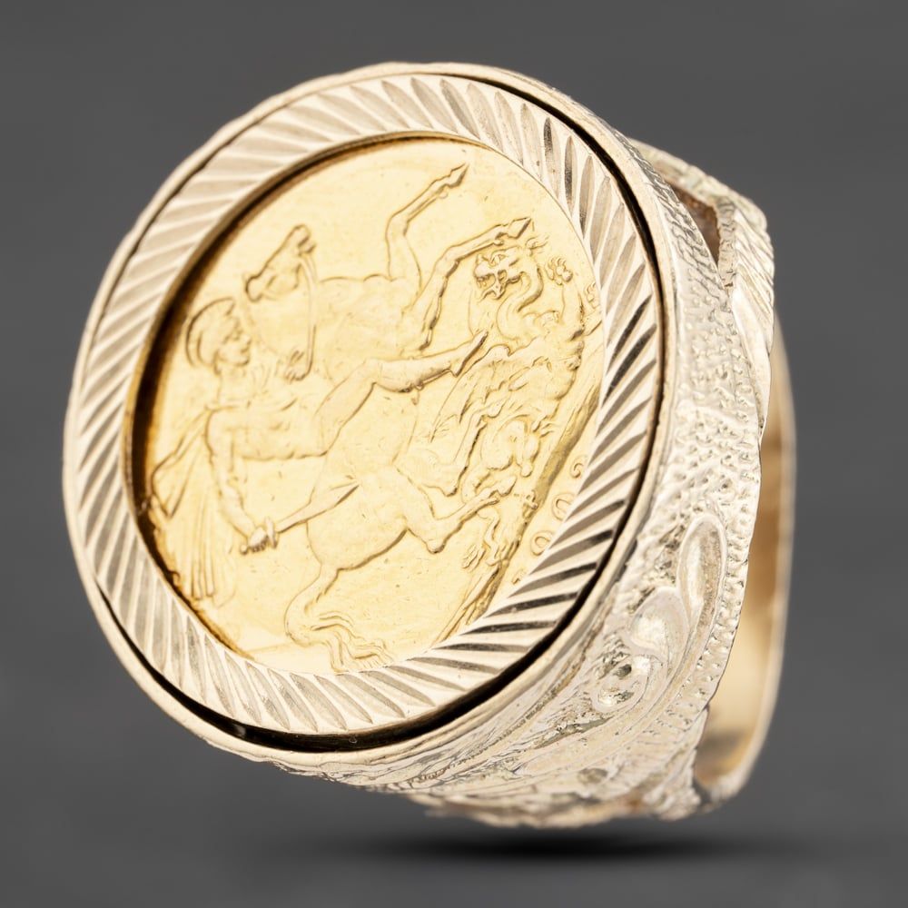 Second Hand Yellow Gold 1903 Edward VII Full Sovereign Coin Ring ...