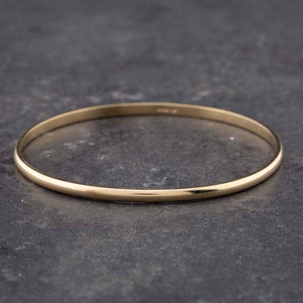 Second Hand 9ct Yellow Gold Solid Oval Standard Plain Bangle 41211090 ...