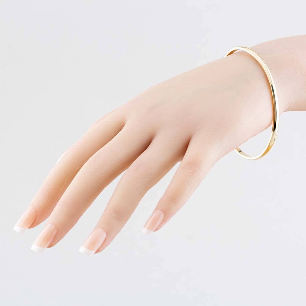 Second Hand 9ct Yellow Gold Solid Oval Standard Plain Bangle 41211090 ...