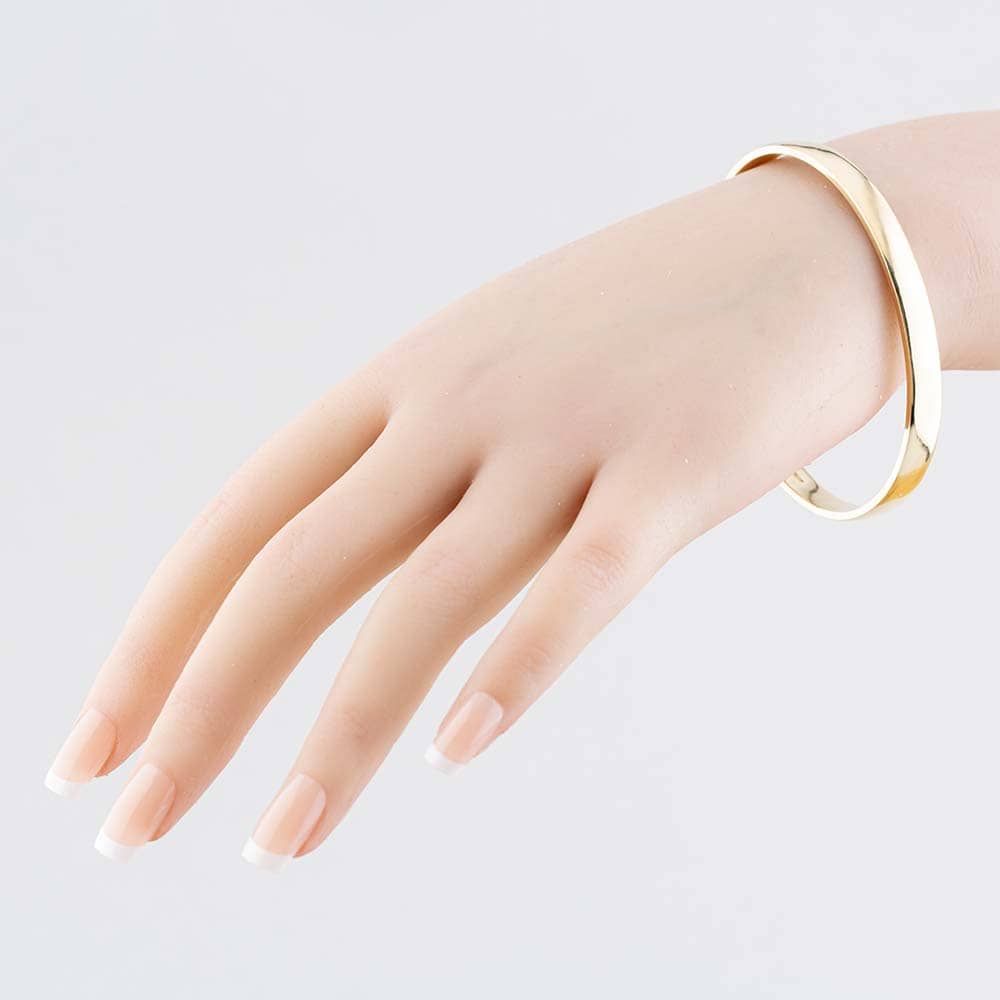 Second Hand 9ct Yellow Gold Solid Oval Standard Plain Bangle 41211091 ...