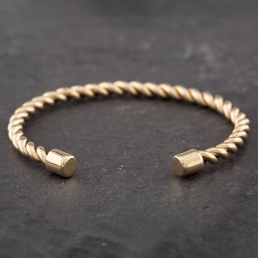 Second Hand 9ct Yellow Gold Twist Standard Torque Bangle 41211155 ...