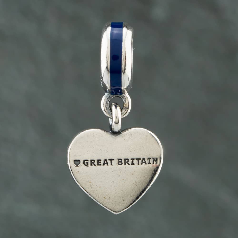 Ciondolo in argento sterling con bandiera Union Jack