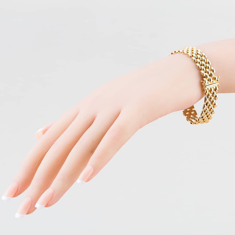 Second Hand 9ct Yellow Gold Brick Pattern 7 Inch Chain Bracelet ...