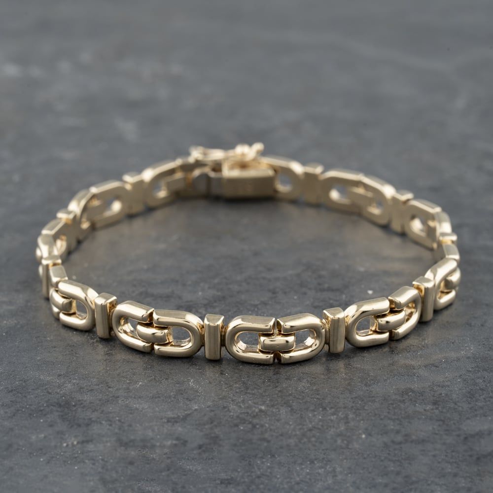Second Hand 9ct Yellow Gold Fancy 7 Inch Chain Bracelet 41281576 ...