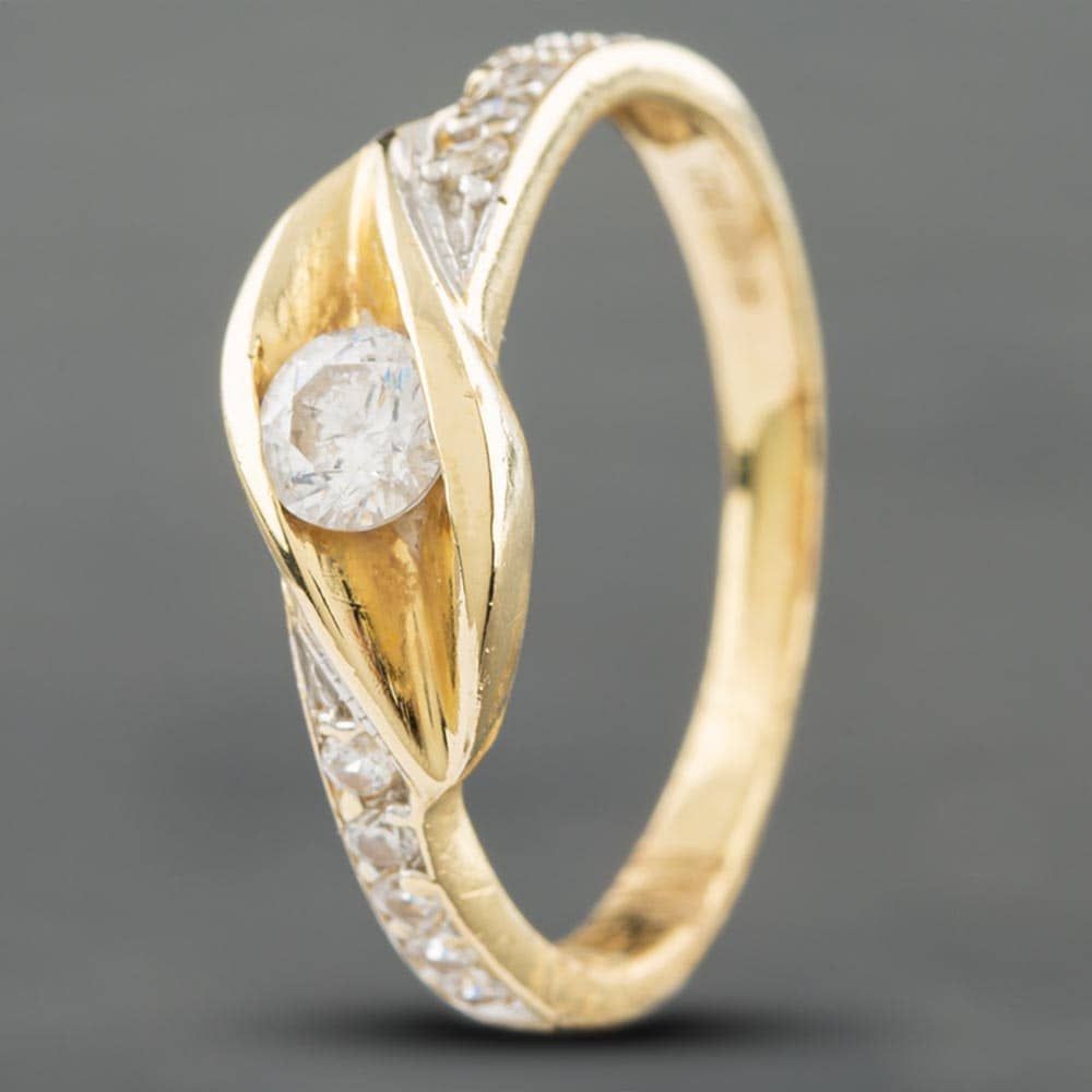 green emerald velvet dress Berry's 18ct Yellow & White Gold Dress Ring With Fancy Shaped Yellow &  White Diamonds