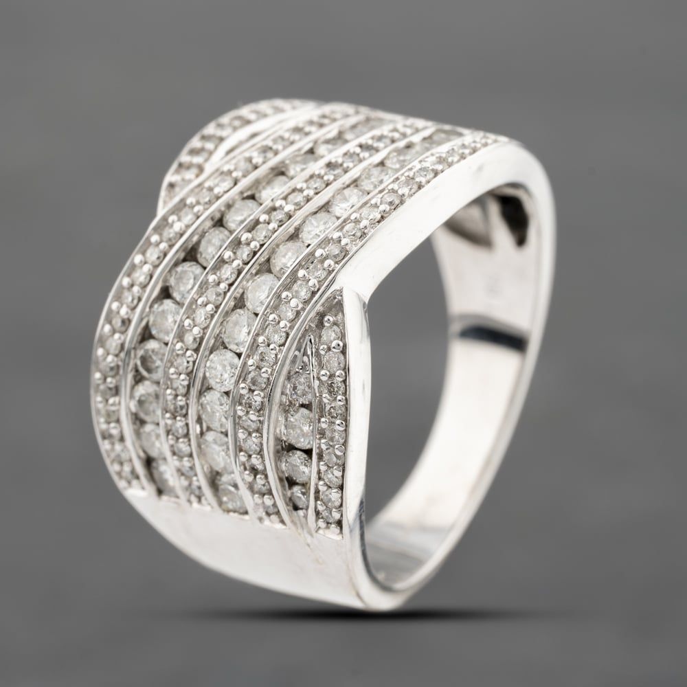 the white gold diamond dress Opal And Diamond Rectangle White Gold Dress Ring - K