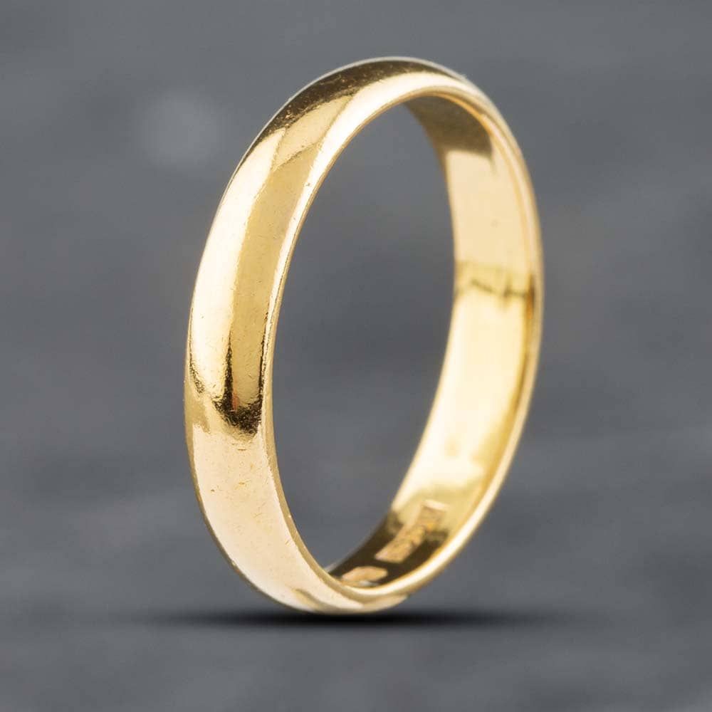 Second Hand Vintage 22ct Yellow Gold 3mm Plain Wedding Ring 41871141 ...