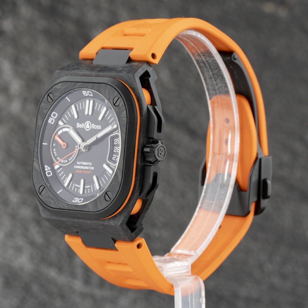 Second Hand Bell & Ross Br-X5 Carbon Orange Watch BR X5 - thbaker