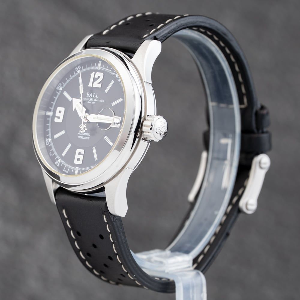 Second Hand Ball Mens Fireman Racer D Black Leather Strap  display picture 2