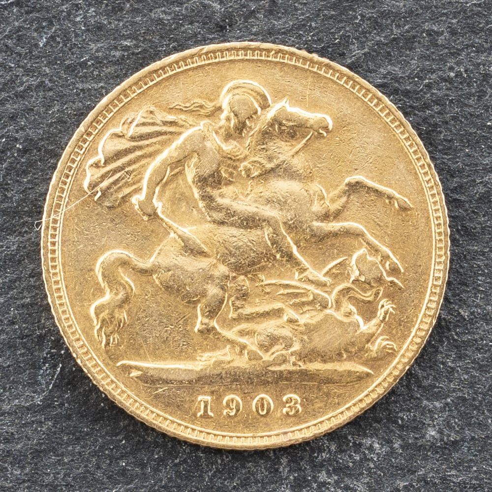 Second Hand 22ct Yellow Gold 1903 Half Sovereign Coin 47011096 ...