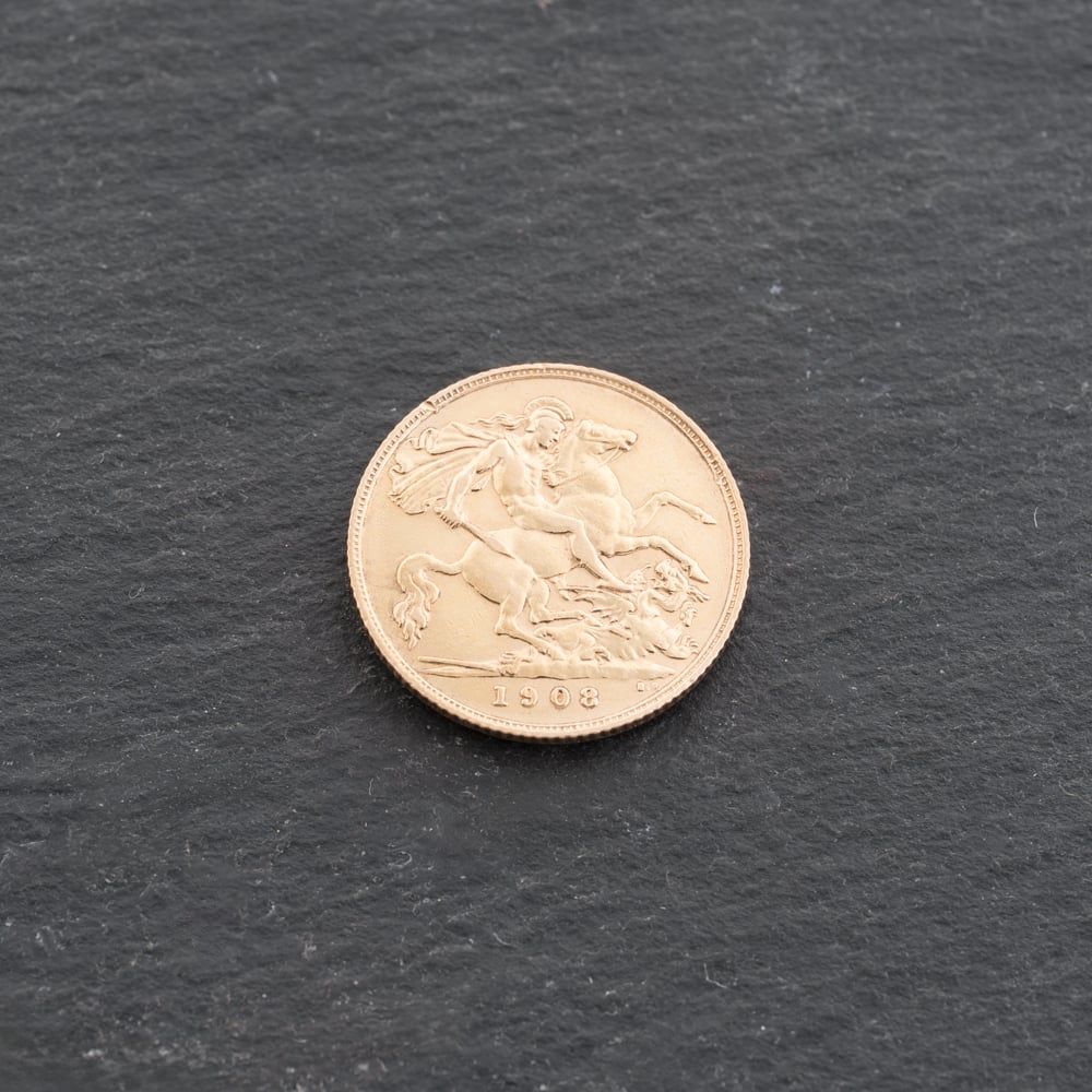 Second Hand 22ct Yellow Gold 1908 King Edward VII Half Sovereign Coin ...
