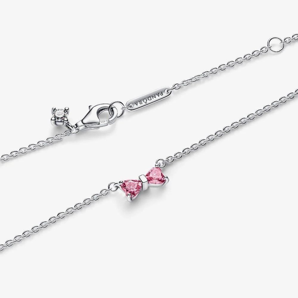 PANDORA 394235C01-45 & 293505C01 Pink Bow Jewellery Set - thbaker.co.uk