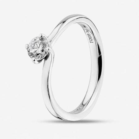 1888 Collection Platinum 0.50ct Certificated Round Cut Diamond Twist Solitaire Ring RI-137(.50CT PLUS), view 10