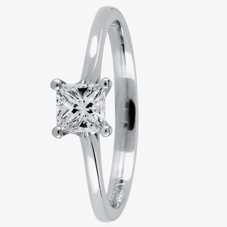 1888 Collection Platinum 0.40ct Princess-Cut Diamond Solitaire Ring RI-141PC(.40CT PLUS), view 8