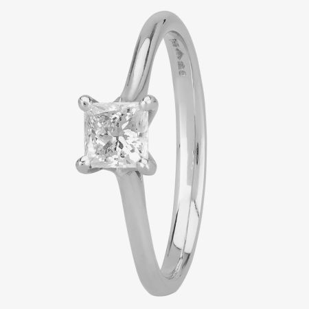 1888 Collection Platinum 0.50ct Princess-Cut Diamond Solitaire Ring RI-141PC(.50CT PLUS), view 8