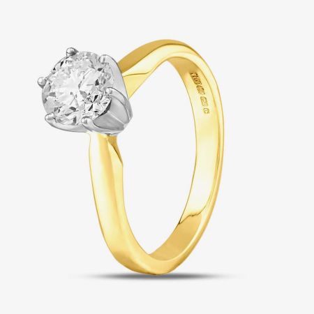 1888 Collection 18ct Yellow Gold 1.00ct Certificated Brilliant Cut Diamond Solitaire Ring M66-B1(6.5)(1.00CT PLUS), view 9