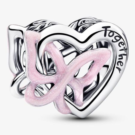 PANDORA 794475C01 Silver Entwined Heart & Butterfly Charm - thbaker.co.uk