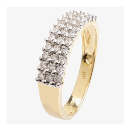 18ct Gold Three Row Diamond Ring 18DR112-2C, view 6