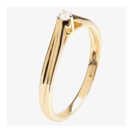 18ct Gold Three Claw Single Stone Diamond Ring 18DR350-Y, view 5