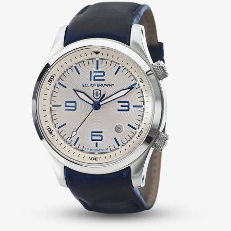 Elliot Brown Canford Dark Blue Leather Strap Watch 202-001-L06, view 8