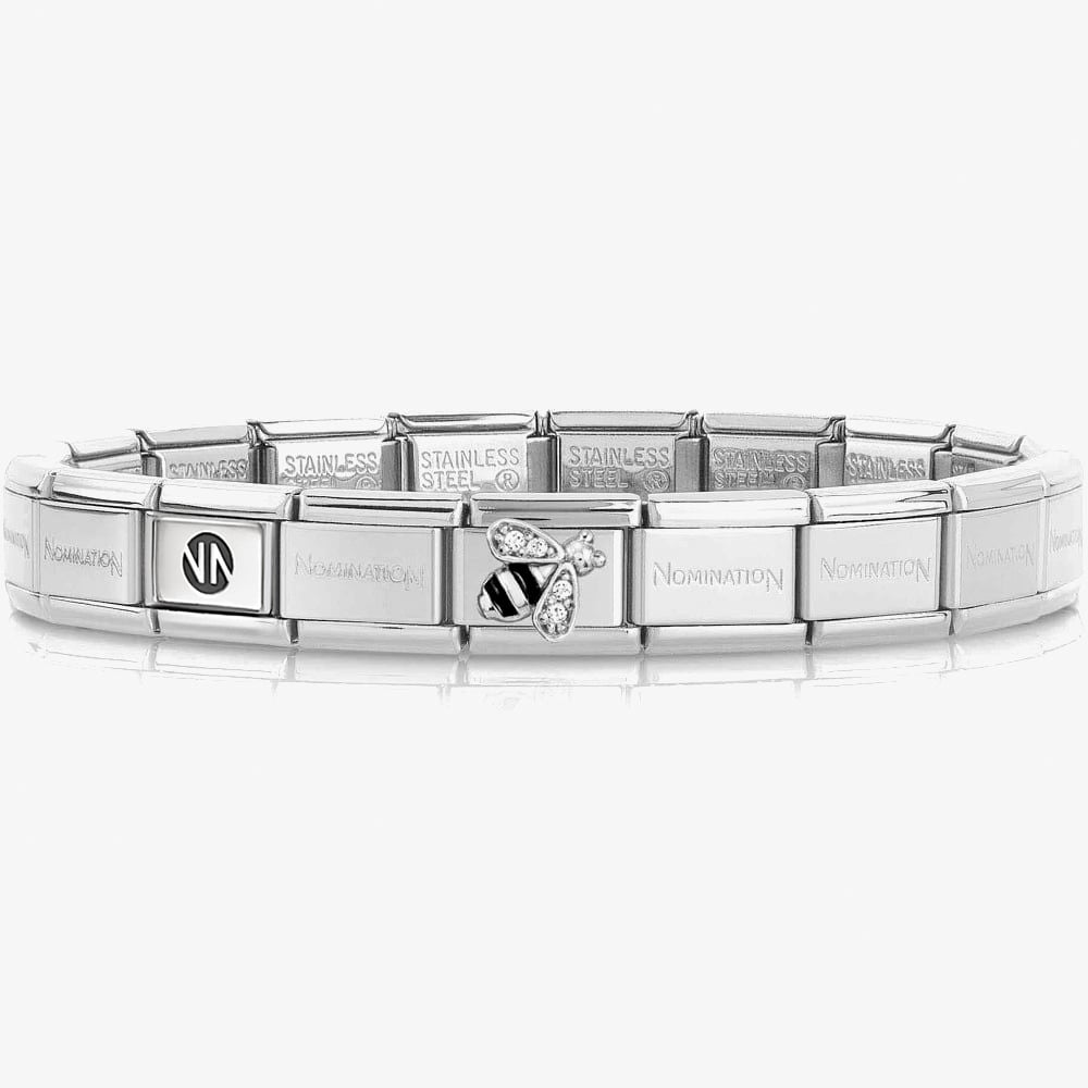 Nomination CLASSIC Composable Silver Cubic Zirconia Bumblebee Bracelet 030000 + 330321/02