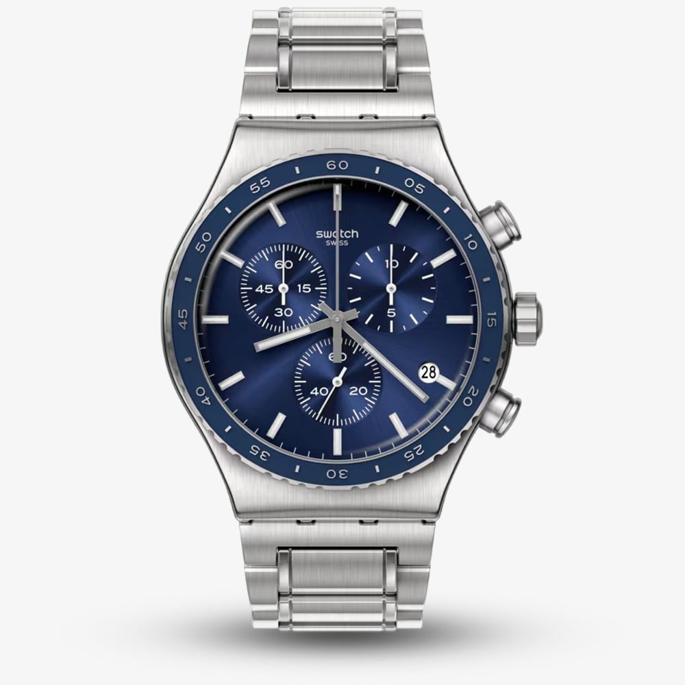 Photos - Wrist Watch SWATCH Cobalt Lagoon Chronograph Watch YVS496G 