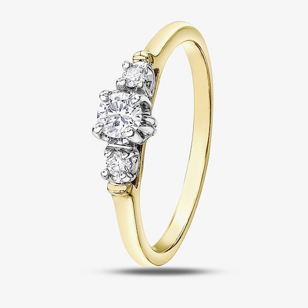 9ct Two Colour Gold 0.25ct Diamond Ring