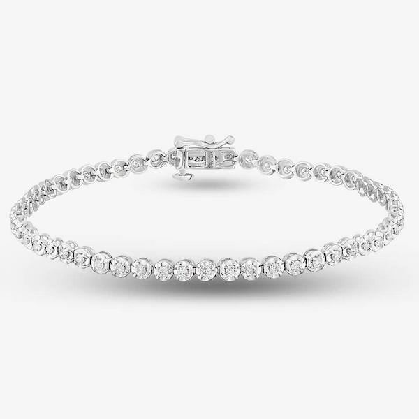 9ct White Gold 1.00ct Diamond Tennis Bracelet