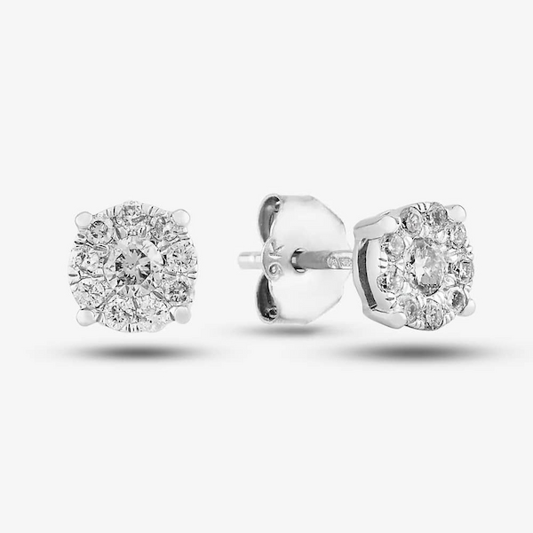T.H.Baker 9ct White Gold 0.25ct Diamond Stud Earrings