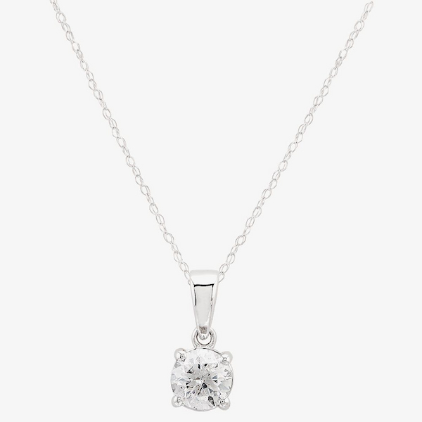 18ct White Gold 0.75ct Diamond Solitaire Pendant